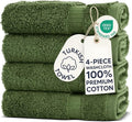 Chakir Turkish Linens 100% Cotton 4-Pack Washcloths 13x13, Moss | Premium by ChakirTurkishLinens
