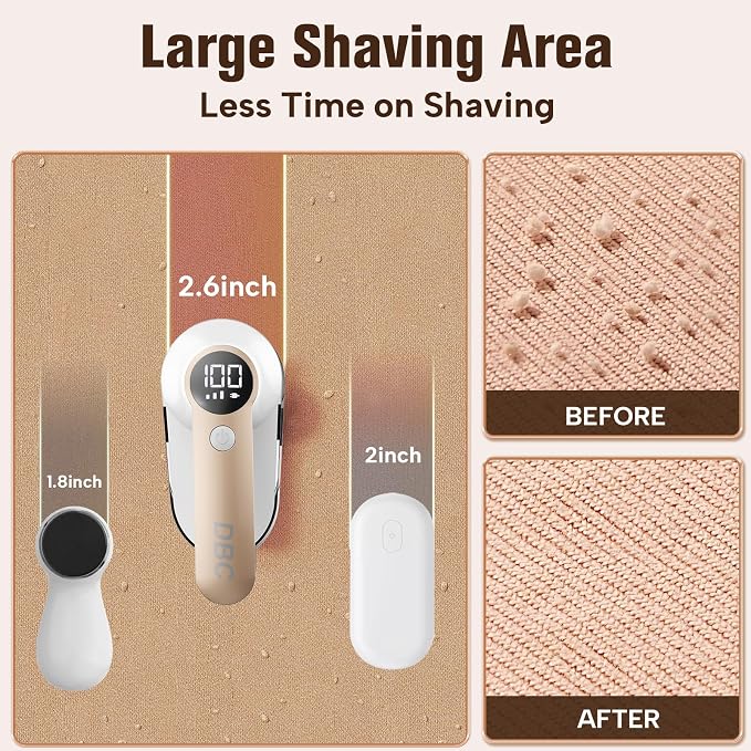 DBC Fabric Shaver with Seperate Lint Box, LED Display, 15000r/Min Powerful Motor - Image 6