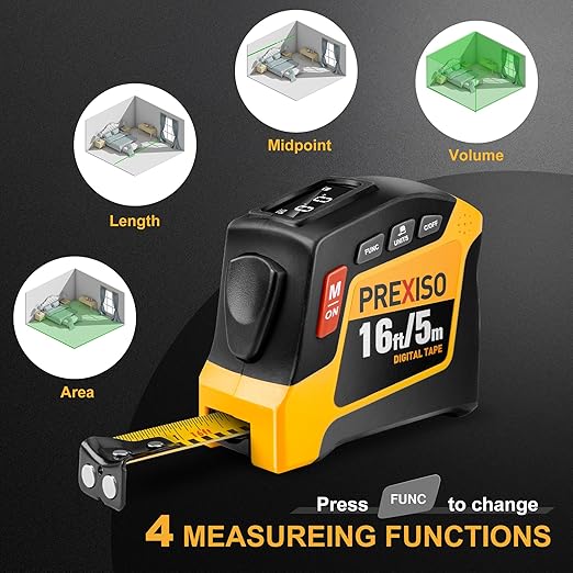 PREXISO 2-in-1 Digital Tape Measure, 16Ft Rechargeable Measuring Tape - Image 5