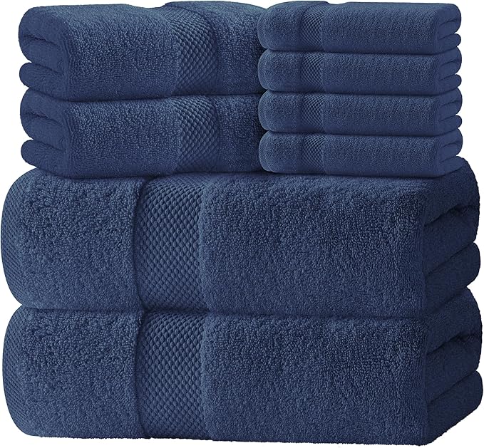 White Classic Luxury Bath Towel Set of 8 Pieces by WhiteClassic