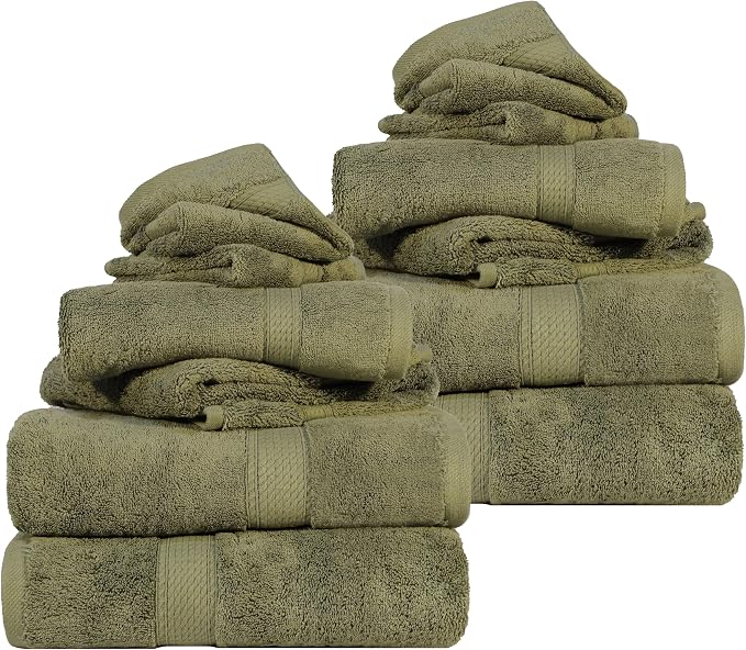 SUPERIOR Madeline Plush Egyptian Cotton 12-Piece Towel Set by SUPERIOR