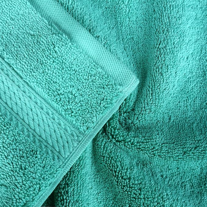 SUPERIOR Egyptian Cotton Ultra Plush & Absorbent, 8 Piece Set, Turquoise | - Image 7