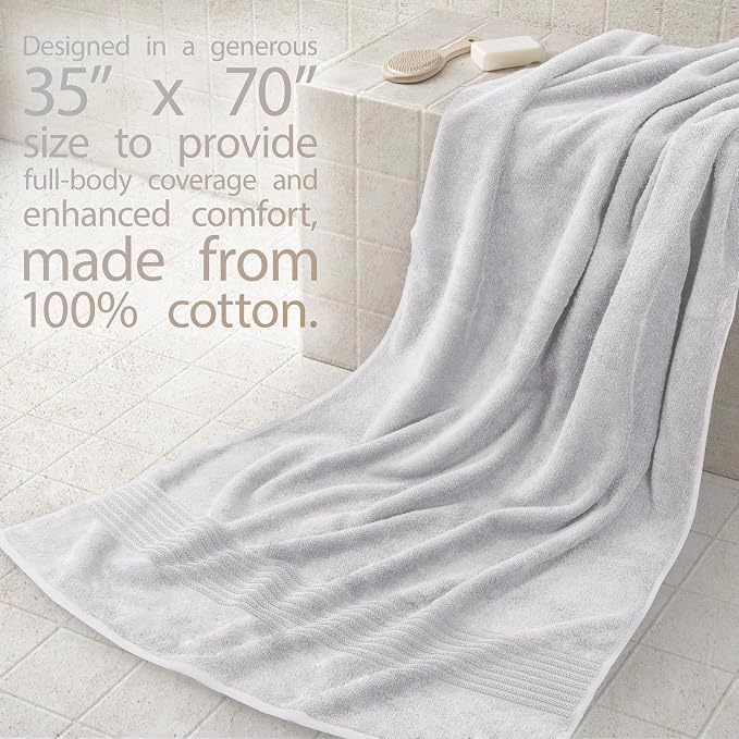 Cotton Paradise 100% Cotton Hand Towels, 2 Piece 35x70 Hand Bath Towels - Image 2