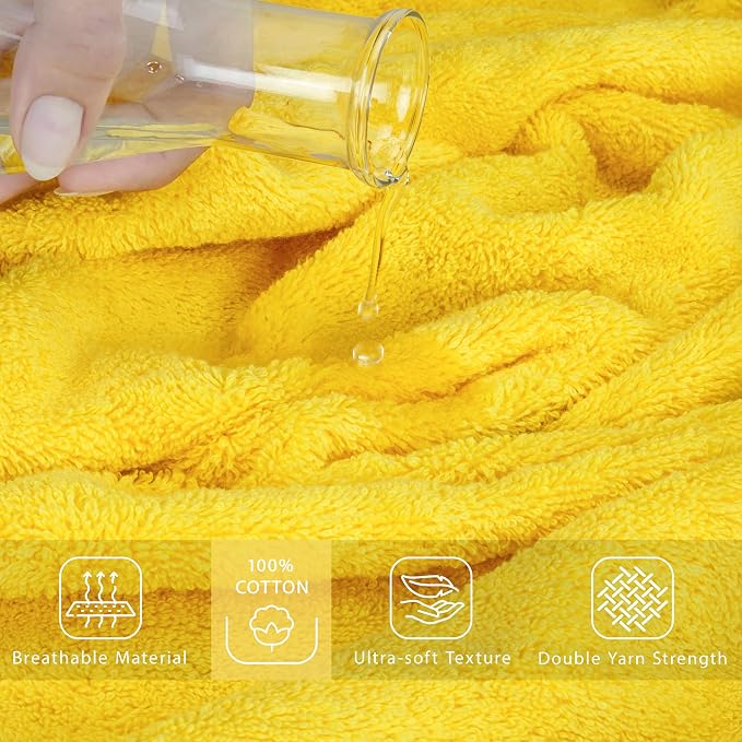 Cotton Paradise 100% Cotton Turkish Towel Set, Soft Absorbent Quick Dry - Image 4