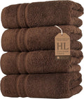 Hawmam Linen Brown Hand Towels 4 Pack Turkish Cotton Premium Quality Soft and by HawmamLinen