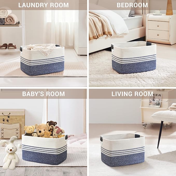 45L Woven Laundry Basket Hamper - Image 4