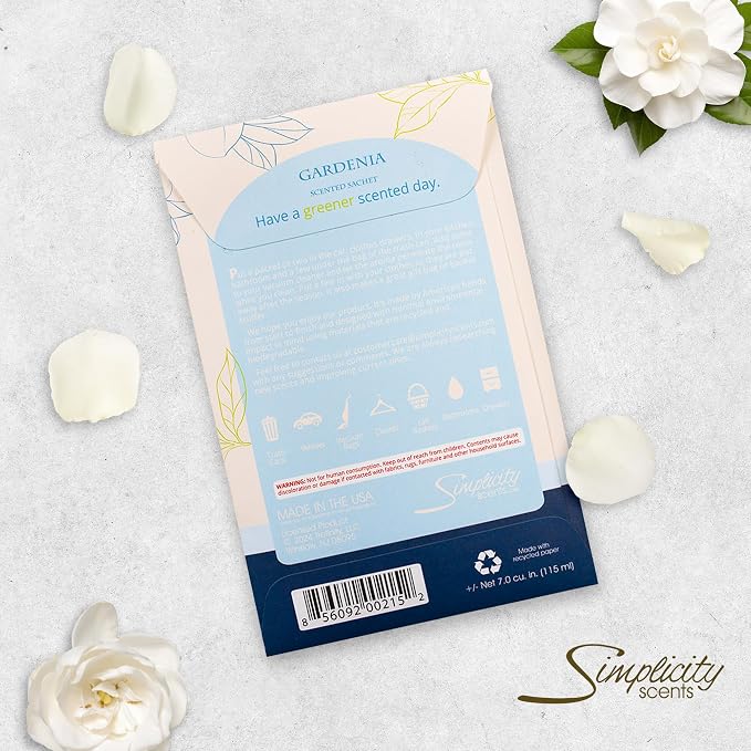 Gardenia Scented Sachets Pack of 6, Spring and Summer - Image 6