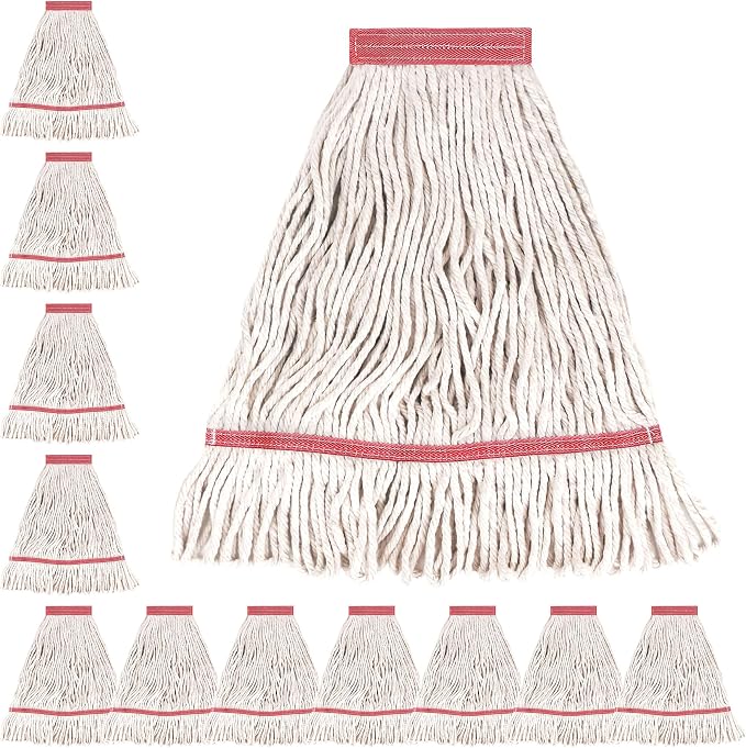 Matthew Cleaning Pack of 12 Heavy Duty Commercial White Mop Head Replacement by MATTHEWCLEANINGPRODUCTS