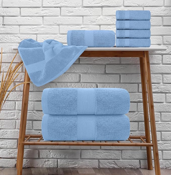 White Classic Luxury Bath Towel Set of 8 Pieces - Image 6