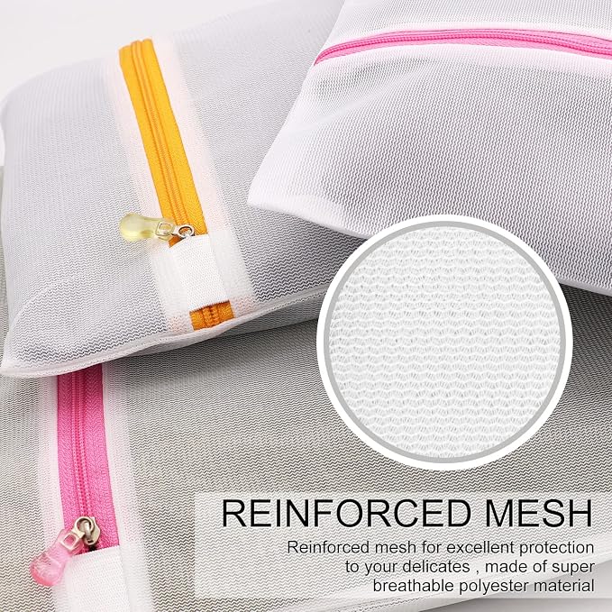 Mesh Laundry Bags 3pcs 12 * 9 Inch Wash Bag Colorful Zipper - Image 4