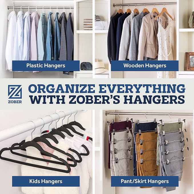 ZOBER Black Velvet Hangers 50 Pack - Image 8