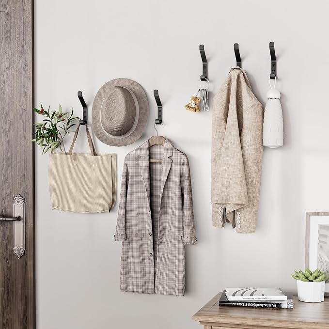 susswiff 10-Pack Coat Hook for Hanging, Stainless Wall Hooks for Towel - Image 5