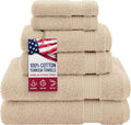 American Veteran 6 Piece Luxury Towel Set, 100% Cotton Turkish Towels by AmericanVeteranTowel