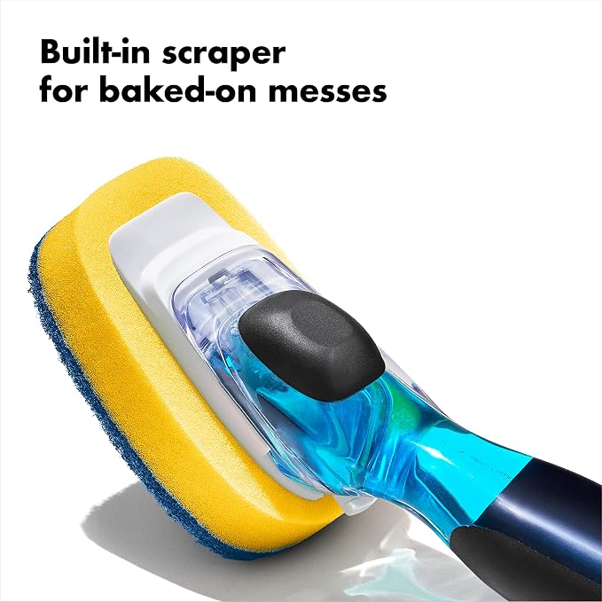 OXO Good Grips Soap Dispensing Dish Scrub​ | Push Button - Image 5