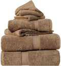 SUPERIOR Egyptian Cotton Ultra Plush & Absorbent, 6 Piece Set, Latte | Quick Dry by SUPERIOR