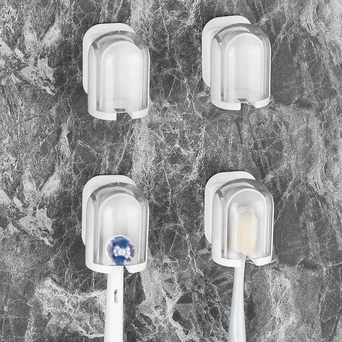 4Pack Toothbrush Holder Wall Mounted by LUEXBOX