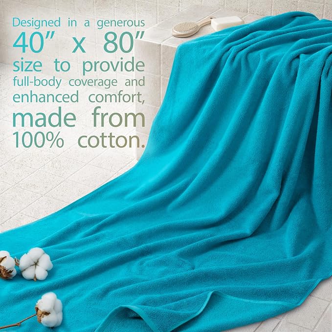 Cotton Paradise 100% Cotton Turkish Towel, Soft Absorbent Quick Dry, 40x80 - Image 2