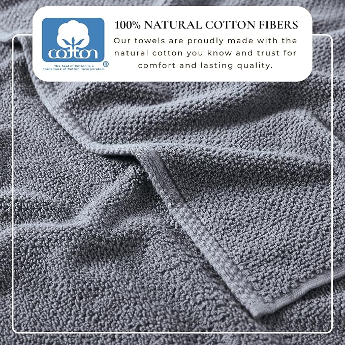 Great Bay Home 100% Cotton 12-Pack 13x13 Wash Cloth - Image 3