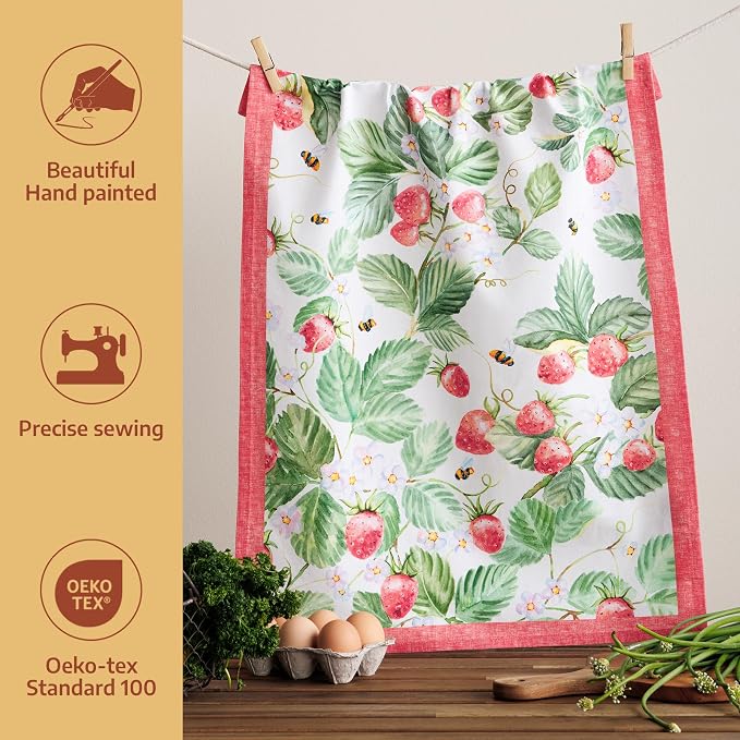 Maison d' Hermine Kitchen Towels Set of 2 Reusable 100% Cotton 27.50" x 20" - Image 2