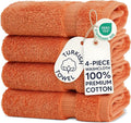 Chakir Turkish Linens 100% Cotton 4-Pack Washcloths 13x13, Coral | Premium by ChakirTurkishLinens