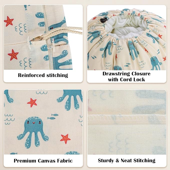 Canvas Laundry Bag with Shoulder Strap & Drawstring - Image 3