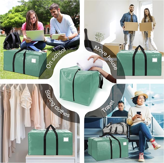 VELVETSURE 12 Pack Heavy Duty Large Moving Bags W/Backpack Straps - Image 6