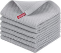 Homaxy 100% Cotton Waffle Weave Kitchen Dish Cloths 6-Pack, Light Gray | 12 x by Homaxy