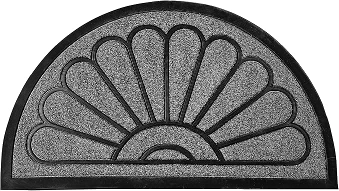 ubdyo Front Door Mat - Low Pile Front Door Mat Outside Entrance - Muddy Dirt Trapping Welcome Matt Outdoor - Rubber Backing Anti Slip Indoor Doormat Entrance, 30" x 17", Bright Grey