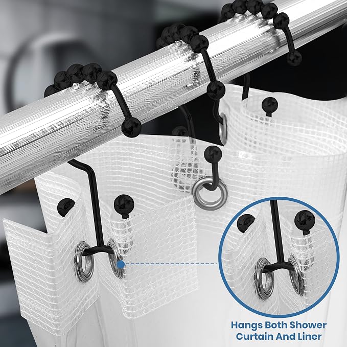 Utopia Bedding Double Glide Shower Curtain Hooks, 12 Pack, guest rooms - Image 4