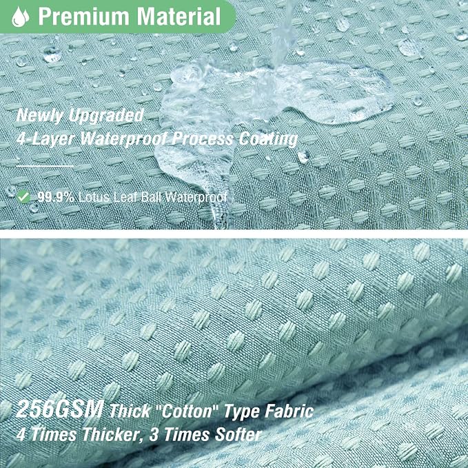 Dynamene Stall Waffle Shower Curtain 256 GSM Heavy 60"x72" Teal/Turquoise - Image 4