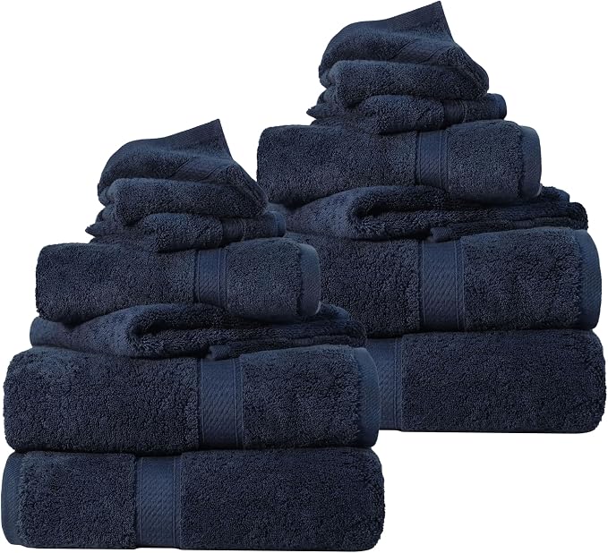 SUPERIOR Egyptian Cotton Ultra Plush & Absorbent, 12 Piece Set by SUPERIOR