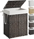 SONGMICS Laundry Hamper with Lid, 23.8 Gallon Synthetic Rattan Clothes Laundry by Unknown