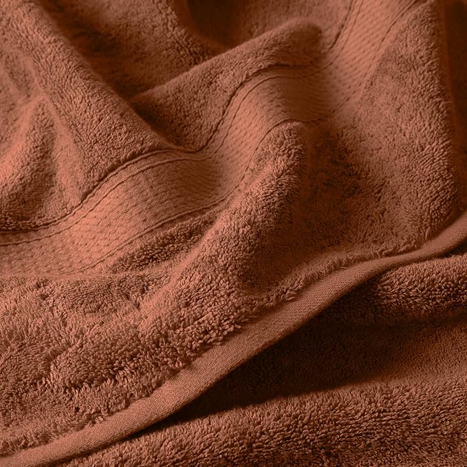 SUPERIOR Egyptian Cotton Ultra Plush & Absorbent, 12 Piece Set, Rust | - Image 8