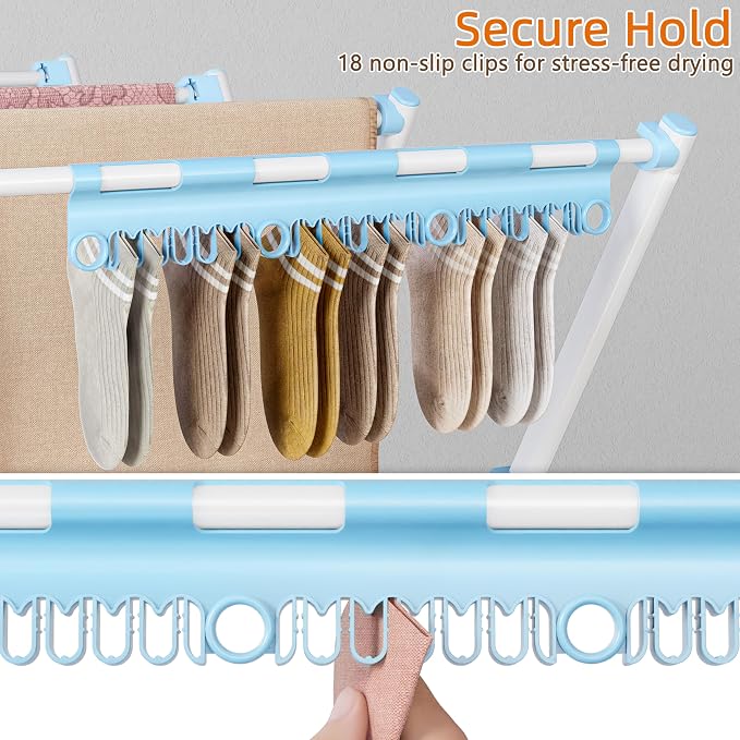 Drying Rack Clothing, 12 Drying Poles - Image 8