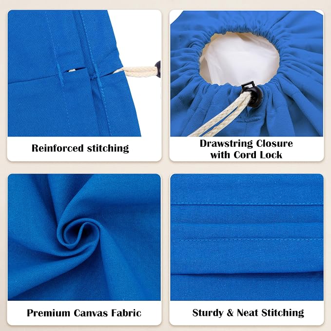 Canvas Laundry Bag with Shoulder Strap & Drawstring - Image 3