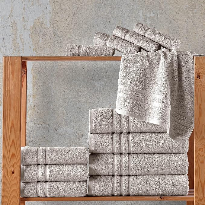Hawmam Linen Ice Silver Bath Towels 4 Pack Soft and Absorbent - Image 4