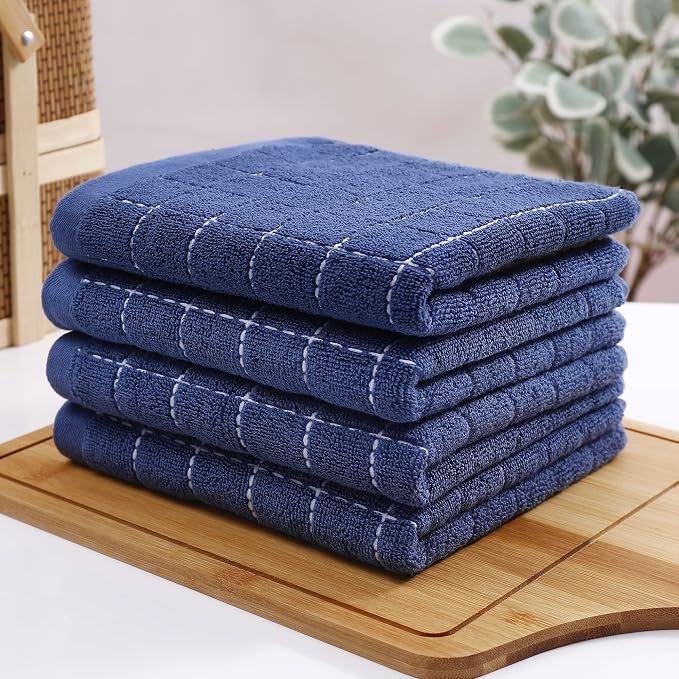 Homaxy 100% Cotton Terry Kitchen Towels, 4 Pack - Image 8