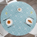 Walrus Round Vinyl Fitted Tablecloth with Flannel Backing Elastic Edge Design Table Cover Waterproof Oil-Proof PVC Table Cloth Stain-Resistant Best for 57"-66" Round