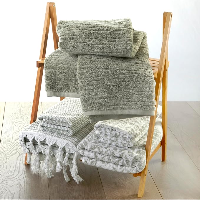 SKL Home CloudSoft Bath Towel, 100% Cotton Luxury, Sage | Premium spa-level - Image 6