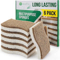 6 Pack Washing Up Sponges, Eco Kitchen Dish Cleaning Sponges, Biodegradable & by ecoTru