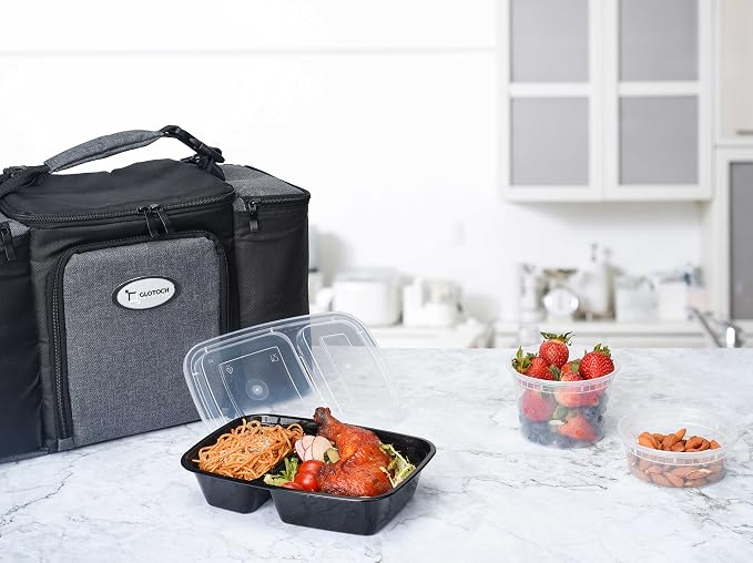 Glotoch 50 Pack32oz 2-Compartment Meal Prep Containers - Image 8