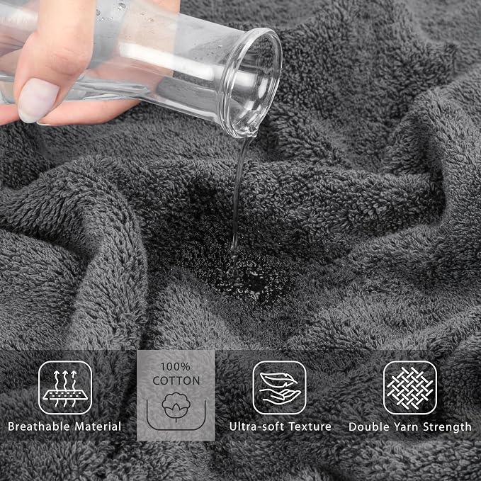 Cotton Paradise 100% Cotton Turkish Towel Set, Soft Absorbent Quick Dry - Image 4