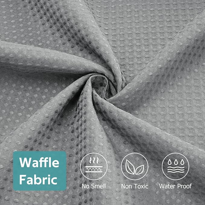 Vipfree 3 in 1 Shower Curtain Set, Waffle Shower Curtain and Liner Set - Image 7