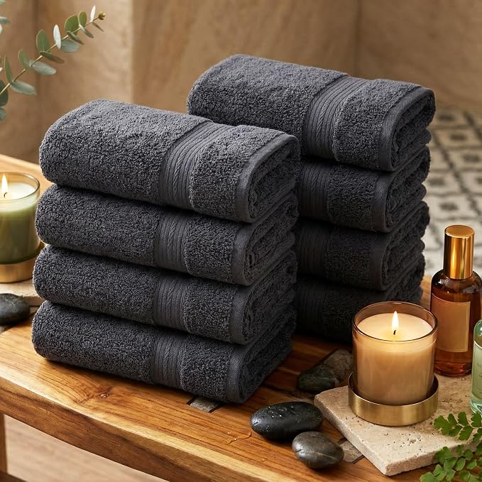 Ample Decor 100% Cotton Hand Towels 18x28 Inches, 600 GSM, Soft & Absorbent - Image 2