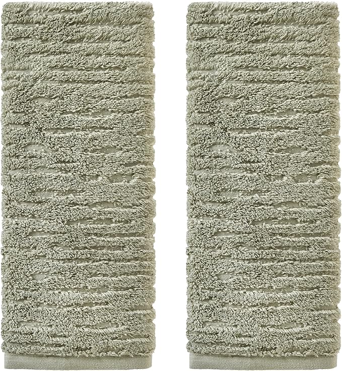 SKL Home CloudSoft Hand Towel Set, 100% Cotton Luxury, Sage | Premium spa-level by SKLHomebySaturdayKnightLtd