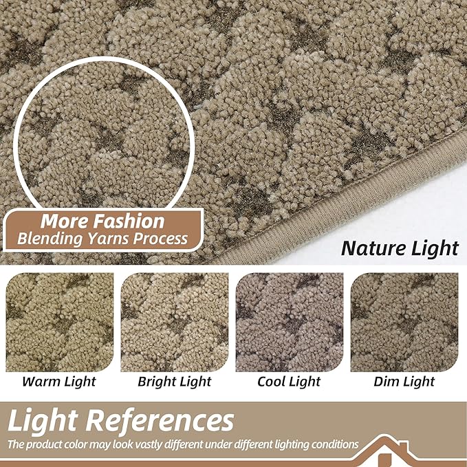BEQHAUSE Dirt Trapper Door Mat Non-Slip Entryway Rugs Stain Resistant Absorbent Dog Doormats Woven-Look Washable Welcome Floor Doormat for Front Back Door, Muddy Wet Shoes & Paws, 24" x 36", Beige