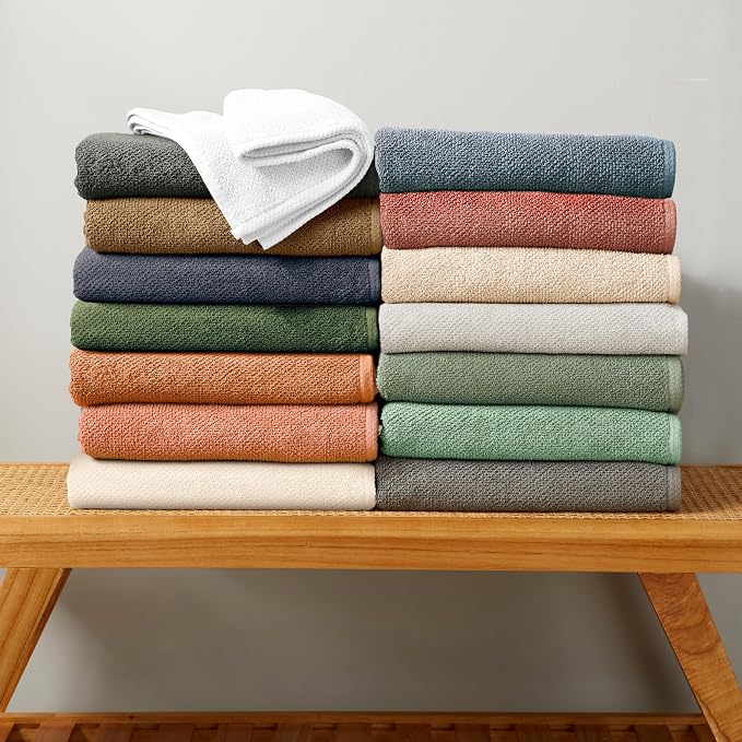 Great Bay Home 100% Cotton 12-Pack 13x13 Wash Cloth - Image 6