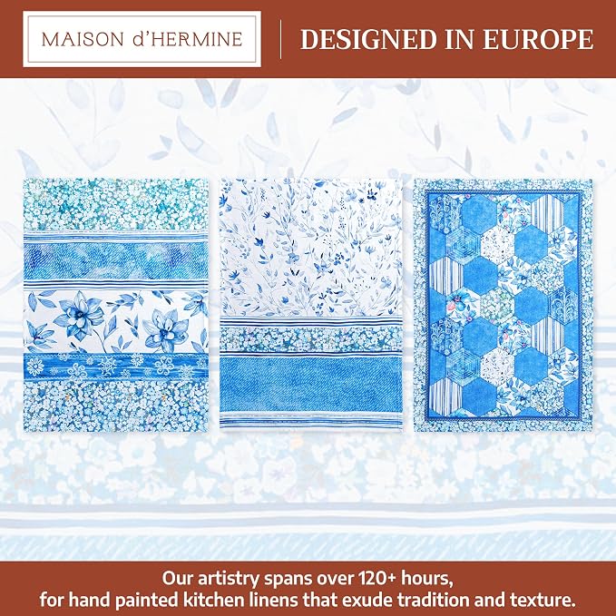 Maison d' Hermine Kitchen Towels Set of 3 Reusable 100% Cotton 27.50" x 20" - Image 2