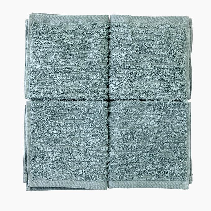 SKL Home CloudSoft Washcloth Set, 100% Cotton Luxury, Teal | Premium spa-level - Image 3