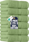 Utopia Towels 6 Pack Premium Hand Towels 16x28 in 600 GSM Cotton Sage Green | by Unknown